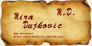 Mira Dujković vizit kartica